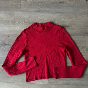 American Eagles Turtleneck Red Long Sleeve Top 100% Cotton Sz M